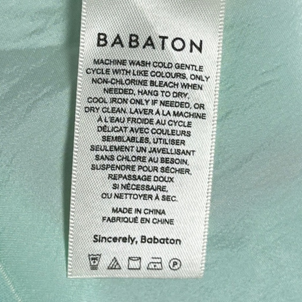 Aritzia‎ Babaton Slip Satin Skirt Mint Green Size 8 Elastic Waist Bias Cut Midi - Picture 4 of 11